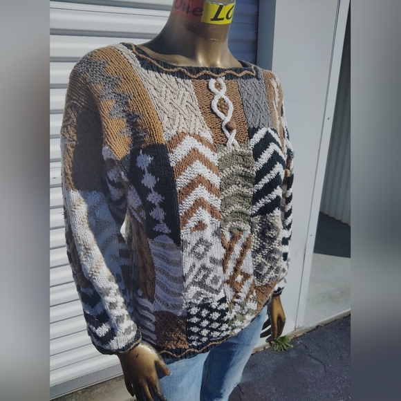 Patchwork Knit Sweater - Multicolor - Picture 1 of 11